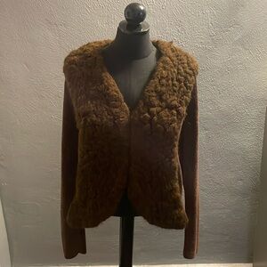 Lisa International cardigan with Faux Fur